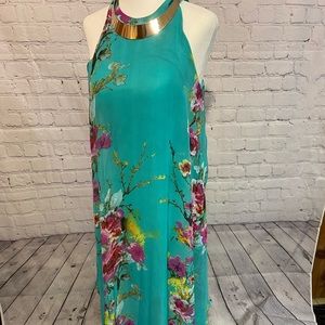 Floral Sheer Asymmetrical Flowy Summer Dress